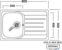Кухонная мойка Kernau KSS G 454 1B1D Linen - фото2