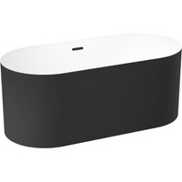 Ванна Wellsee Chalice Perfection 166x77 230603003 (отдельностоящая ванна белый глянец/мат. черн., экран, ножки, сифон-автомат матовый черный) - фото2