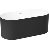Ванна Wellsee Chalice Perfection 166x77 230603001 (отдельностоящая ванна белый глянец/мат. черн., экран, ножки, сифон-автомат хром) - фото2