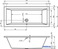 Ванна Riho Lusso 170x75 BA18005 (с ножками и экраном) - фото2