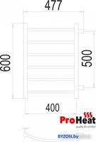 Полотенцесушитель ProHeat Classic 40x60 (боковое подключение, черный муар) - фото2
