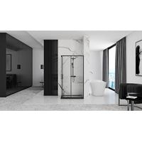 Душевой уголок Rea Punto 100x80 (черный/прозрачное стекло) - фото2