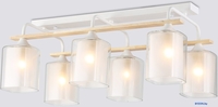 Люстра средней высоты Ambrella TR3033247/6 WH/WD (белый/дерево) - фото, картинка Люстра средней высоты Ambrella TR3033247/6 WH/WD (белый/дерево) - фото