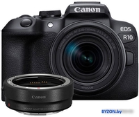 Беззеркальный фотоаппарат Canon EOS R10 RF-S 18-150mm F3.5-6.3 IS STM + адаптер крепления EF-EOS R - фото