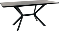 Кухонный стол ВВР Миллер (Миллер Мрамор черный 3/черный №7, стекло 120-160/80) - фото