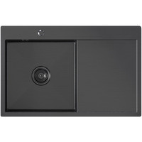 Кухонная мойка Mixline Pro 552922 (черный графит, с сифоном) - фото