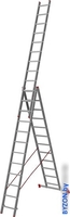 Лестница-стремянка Новая высота NV 123 алюминиевая трёхсекционная 3x12 ступеней - фото