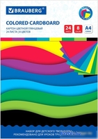 Набор цветного картона BRAUBERG Мелованный цветы 113550 - фото