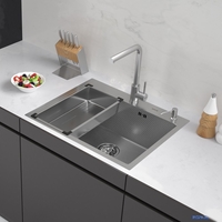 Кухонная мойка ARFEKA Eco AR мойка 600*500, коландер G, дозатор Satin Decor - фото