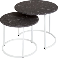 Журнальный столик Мебелик МеталлАрт М001 (черный мрамор/белый) - фото