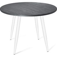 Кухонный стол Sheffilton SHT-TU14/TT 90 (белый муар/каменный уголь) - фото