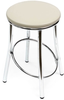Табурет ВВР Сфера (ваниль/хром, экокожа) - фото