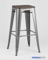 Табурет Stool Group TOLIX WOOD барный (серебристый) матовый - фото2