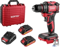 Дрель-шуруповерт Wortex BD 2025 DLi ALL1 1329836 (с 2-мя АКБ, кейс) - фото