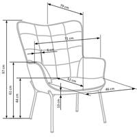Интерьерное кресло Halmar Castel (горчичный/черный) - фото2, картинка2 Интерьерное кресло Halmar Castel (горчичный/черный) - фото2