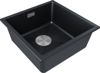 Кухонная мойка Paulmark IT-Granit Lumi 45 Uni LU45-BLM (черный/черный металлик) - фото2