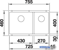 Кухонная мойка Blanco Subline 430/270-U (антрацит) 523151 - фото2, картинка2 Кухонная мойка Blanco Subline 430/270-U (антрацит) 523151 - фото2