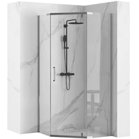Душевой уголок Rea Axin 80x80 (хром/прозрачное стекло) - фото