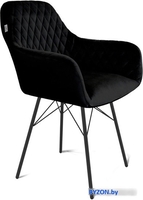 Стул с подлокотниками Sheffilton SHT-ST38/S64 (ночное затмение/черный муар) - фото