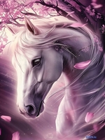 Алмазная мозаика Феникс+ Лошадь и сакура 70809 - фото