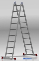 Лестница-трансформер Новая высота NV 331 шарнирная 2x9 ступеней - фото2