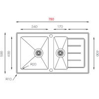 Кухонная мойка ZorG GS 7850-2 (белый) - фото2