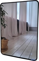 Зеркало с подсветкой eMZe Smartphone 50х70 LED.UV.SMART.50.70.CHE.4K (черный с УФ-окантовкой и подсветкой) - фото