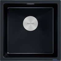 Кухонная мойка Paulmark IT-Granit Lumi 45 Uni LU45-BLM (черный/черный металлик) - фото