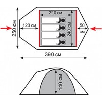 Треккинговая палатка TRAMP Lite Camp 4 (песочный) - фото2