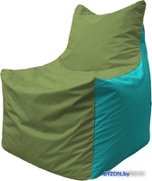 Кресло-мешок Flagman Фокс Ф2.1-230 (оливковый/бирюзовый) - фото
