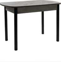 Кухонный стол ВВР Прямоугольный раздвижной (пластиковый Лавант/бетон серый/черный прямой 110-150/70) - фото