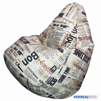 Кресло-мешок Flagman Груша Г2.5-142 Gazeta (Milk) - фото