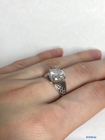 Кольцо Wolves Нежный поцелуй Серебрение 1636 (р.19, камень белый) - фото2, картинка2 Кольцо Wolves Нежный поцелуй Серебрение 1636 (р.19, камень белый) - фото2