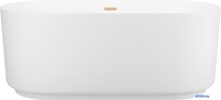 Ванна Wellsee Saint-Germain 150x70 28270104R (отдельностоящая ванна белый глянец, экран, ножки, сифон-автомат золото) - фото