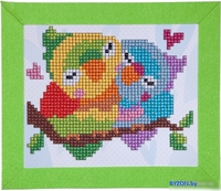 Алмазная мозаика Bondibon Попугаи-неразлучники ВВ3346 - фото2