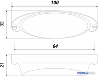 Ручка мебельная Boyard Selena RS444DBL.4/64 - фото2