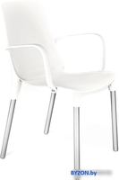 Стул с подлокотниками Sheffilton SHT-S76 (белый/хром лак) - фото