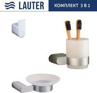 Набор аксессуаров для ванной Lauter 21SH1061 + 21SH1051 + 21SH1091 (Chrome, 3 предмета) - фото