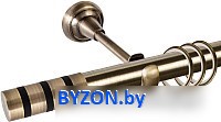 Карниз для штор АС ФОРОС Grace D25Г составной + наконечники Тристан черный (3.2м, антик) - фото