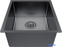 Кухонная мойка Paulmark Lassan 38 UNI LA38-GM (черный/вороненая сталь) - фото2