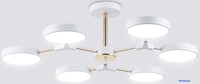 Люстра средней высоты Ambrella FL516333/6 WH/FGD (белый/золото) - фото, картинка Люстра средней высоты Ambrella FL516333/6 WH/FGD (белый/золото) - фото