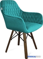 Стул с подлокотниками Sheffilton SHT-ST38/S70 (альпийский бирюзовый/темный орех/черный) - фото