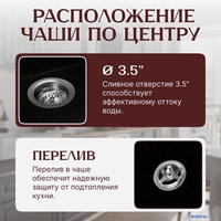 Кухонная мойка Saniteco Terra (оникс) - фото2