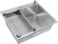 Кухонная мойка ARFEKA Eco AR мойка 600*500, коландер G, дозатор Satin Decor Volcanic - фото2