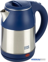 Электрический чайник HomeStar HS-1034 (стальной/синий) - фото
