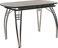 Кухонный стол ВВР Прямоугольный раздвижной (пластиковый Каспий серый/Паук, 110-150/70) - фото