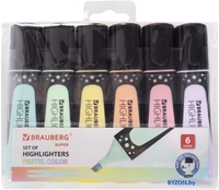 Текстовыделитель BRAUBERG Super Pastel 151757 (6 шт) - фото