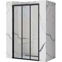 Душевая дверь Rea Alex 90 (черный/прозрачное стекло) - фото