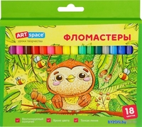Фломастеры ArtSpace Милые зверушки WP18_26926 (18 цв) - фото