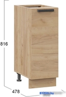 Шкаф напольный Трия Детройт 1Н3 (дуб крафт золотой) - фото2